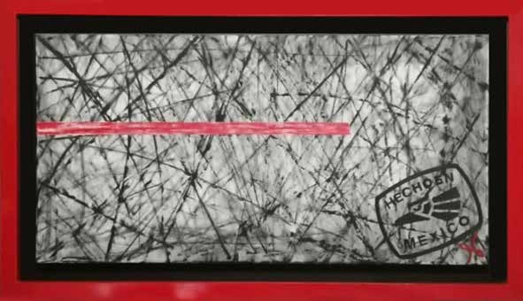 Obra AV — 09, acrílico sobre tela, 140 × 80 cm, de Ana Vélez — «Hecho en México 1»