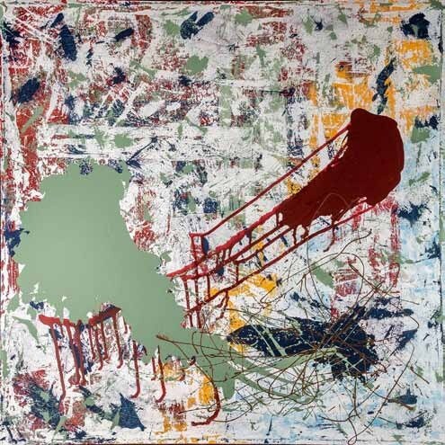 Obra AV — 13, acrílico sobre tela, 180 × 180 cm, de Ana Vélez
