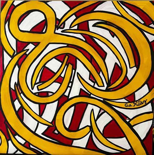 Obra AV — 14, acrílico sobre tela, 100 × 100 cm, de Ana Vélez