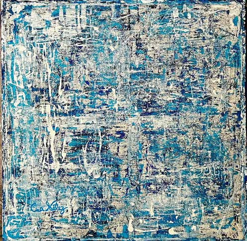 Obra AV — 15, acrílico sobre tela, 100 × 100 cm, de Ana Vélez
