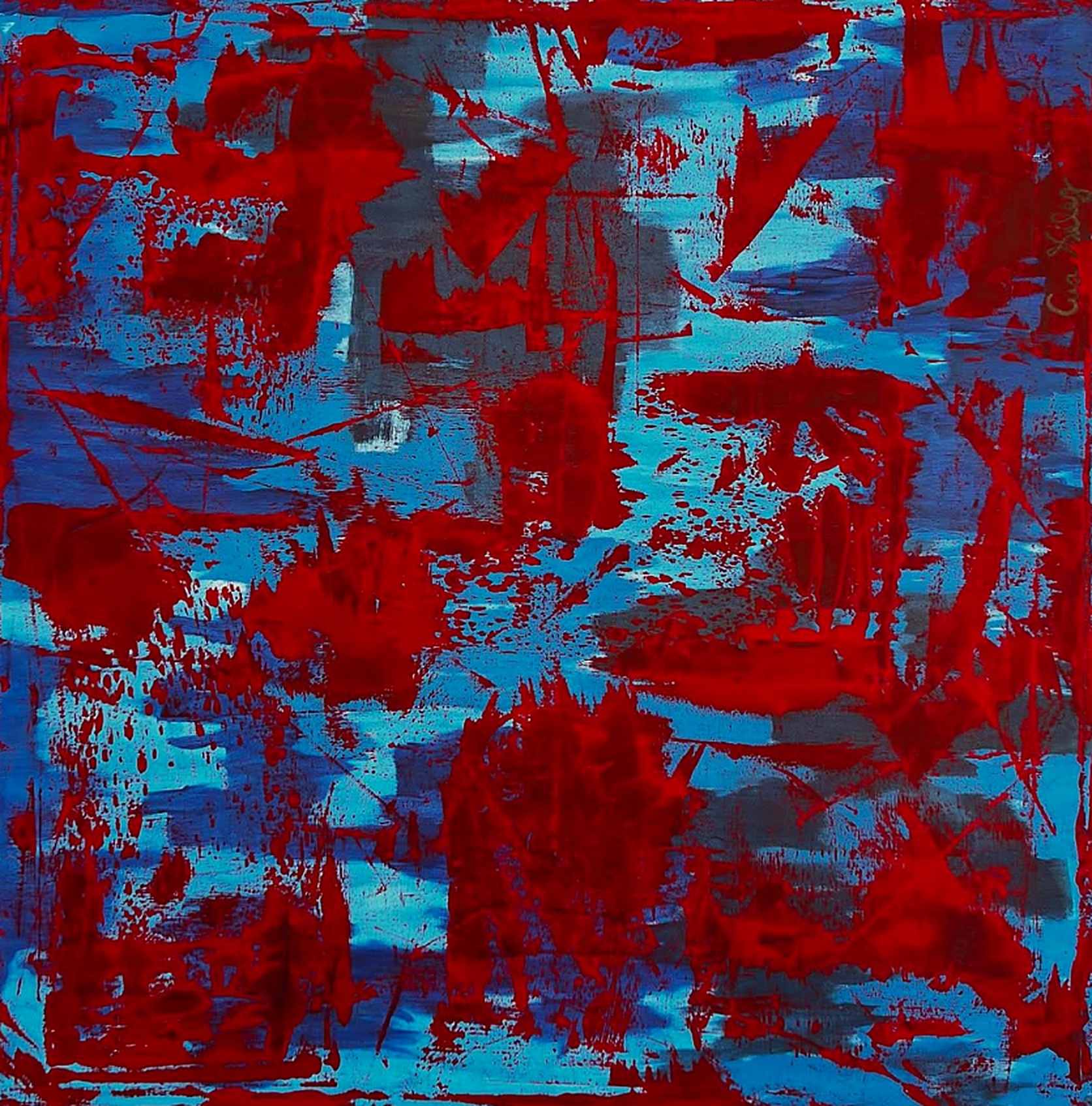 Obra AV — 22, acrílico sobre tela, 100 × 100 cm, de Ana Vélez