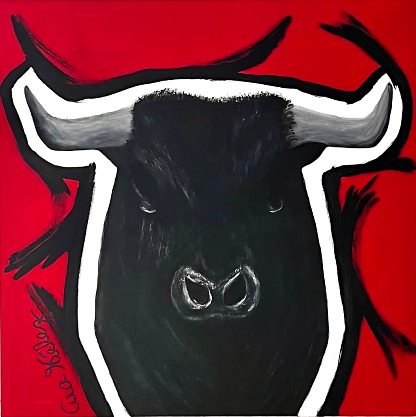 Work AV — 31, acrylic on canvas, 50 × 50 cm, by Ana Vélez