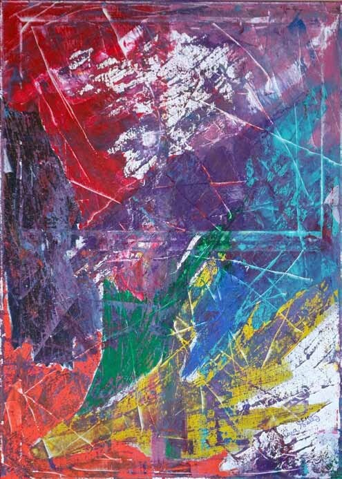 Obra AV — 33, acrílico sobre tela, 50 × 70 cm, de Ana Vélez