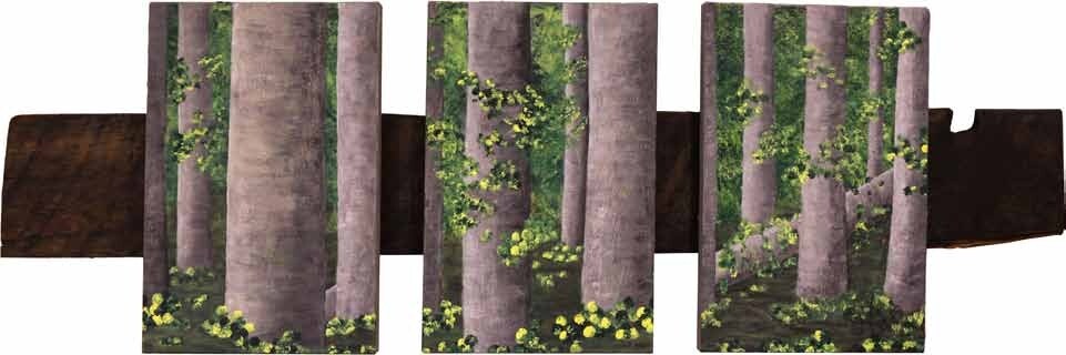 Obra AV — 34, acrílico sobre tela, 140 × 45 cm, de Ana Vélez