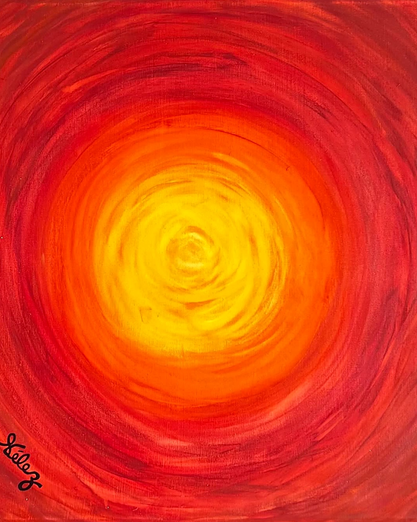 Obra AV — 38, acrílico sobre tela, 100 × 100 cm, de Ana Vélez