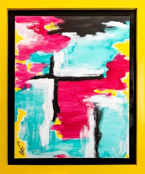 Obra AV — 76, acrílico sobre tela, 102 × 122 cm, de Ana Vélez