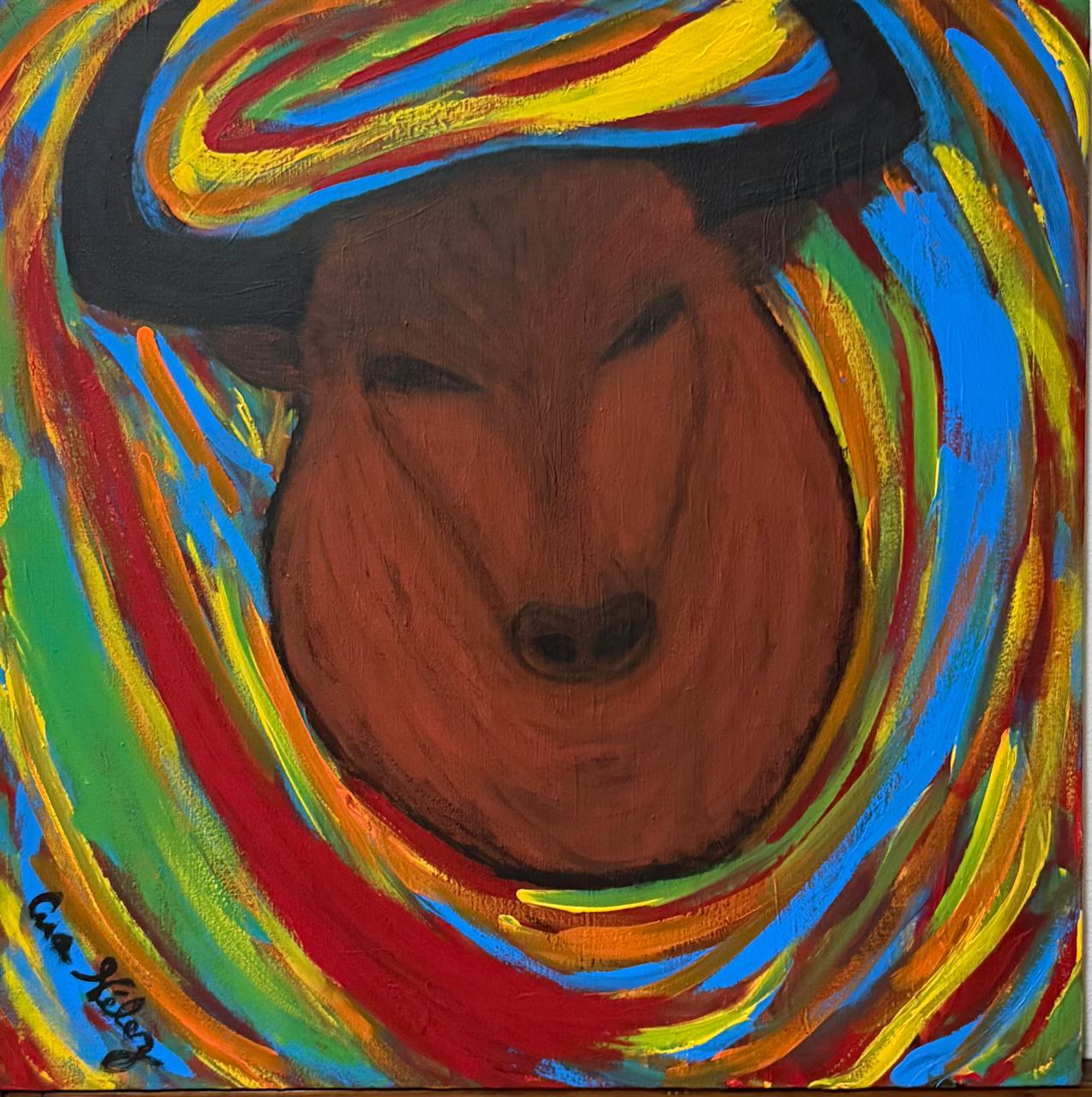 Work AV-79, acrylic on canvas, 60 × 60 cm, by Ana Vélez