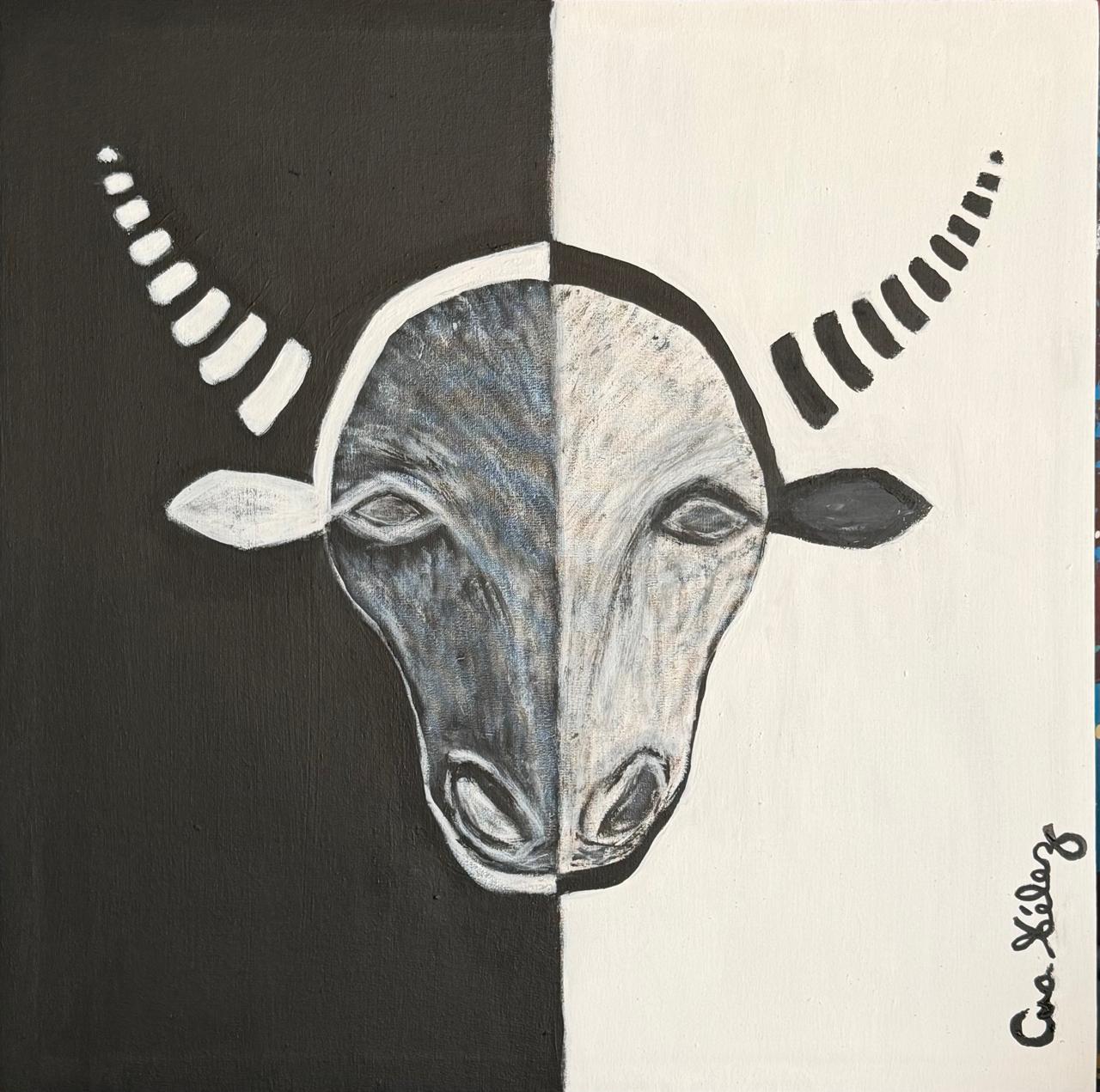 Work AV-80, acrylic on canvas, 50 × 50 cm, by Ana Vélez