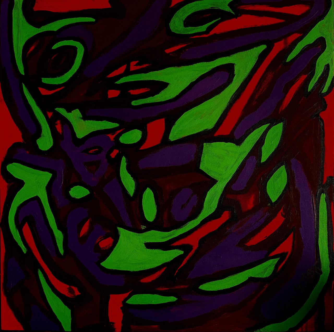 Work AV-82, acrylic on canvas, 60 × 60 cm, by Ana Vélez